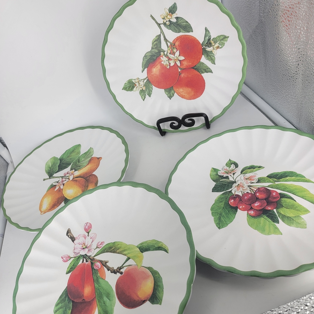 The‎ Farmhouse by Rachel Ashwell Set of 8 Melamine 8" Scalloped Salad Plates NEW - Picture 5 of 10